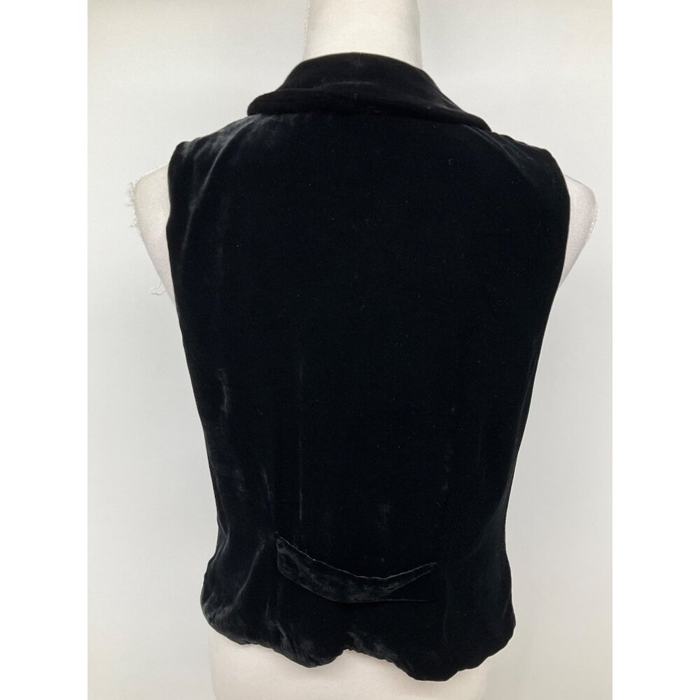 J. Jill size XS Crushed Velvet Open Front Draped Layering Vest, Black - Picture 6 of 9